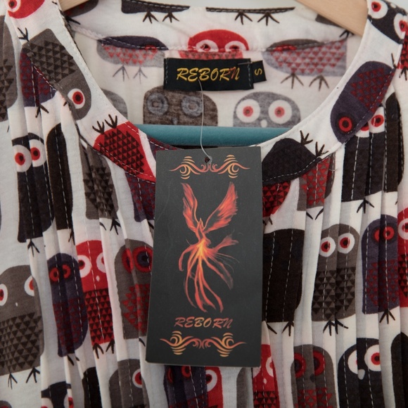 Reborn Owl Print Tunic Blouse - Picture 7 of 12